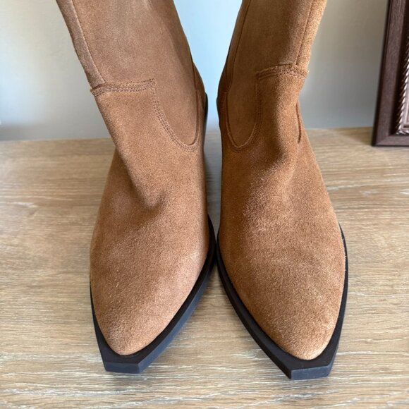 New! Bianco Camel Mona Suede Leather Cowboy Boots 38 - Picture 8 of 8